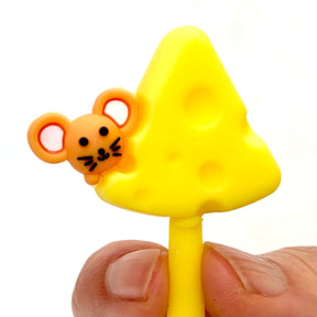 Yellow cheese-shaped pen with a cute mouse face design for BCmini 22407