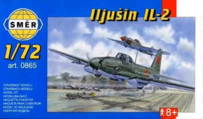 Scale model kit box art featuring Iljusin IL-2 aircraft in flight for SMER 0865