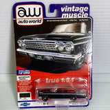 Auto World  Vintage Muscle Premium Version A & B | AW64262 | AW Die Cast-Round2 Returns-AW64262-A-3-5 | 1962 Chevy  Impala SS 409 Convertible Black | Auto world Die Cast-ProTinkerToys