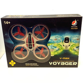 Drone box showing a quadcopter with red propellers and "VOYAGER" text for Heng Xiang HX759