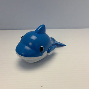 Blue and white wind-up toy dolphin for bath time play for BVP 88564