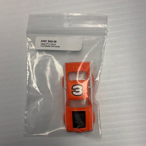 Orange die-cast car in clear plastic packaging with label for American Line B34-B43