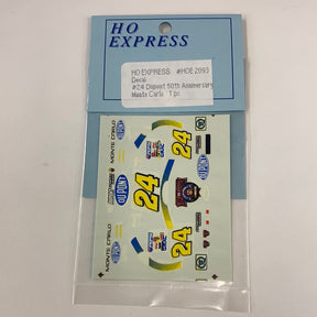 Dupont 50th Anniversary Monte Carlo decal set, HO Express model railroad accessory for HOE2093