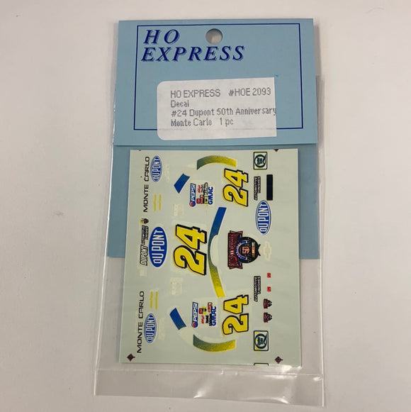 Decal # 24 Dupont 50th Anniversary Monte Carlo 1/pc  | HOE2093 | HO Express-American Line-K-[variant_title]-ProTinkerToys