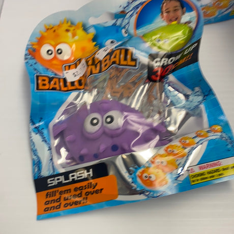 Colorful, reusable water balloon toy with characters and "Splash" text for BVP 88621