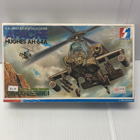 Model kit box art showing an Apache AH-64A helicopter in flight for Semina Models FS001