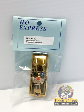Gold chrome Batmobile toy car, HO Express 4602G