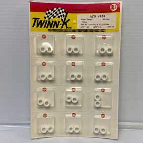 Silicone tire assortment in white, packaged for model use for Gum Drops Silicone White Tires 020