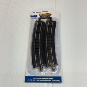 Curved model train track set with steel rails and black roadbed for Bachmann BAC 44403