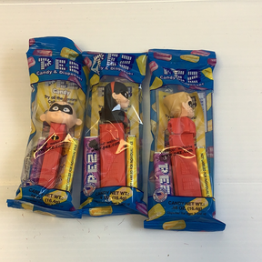 Assortment of three Pez dispensers featuring Incredibles characters for Nassau Candy 39016