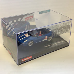 Blue Porsche 911 Carrera S Cabriolet toy in its display box for 27550