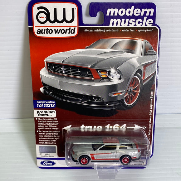 Auto World Modern Muscle Premium Version A & B | AW64262 | AW Die Cast-Round2 Returns-AW64262-B-3-6 | 2012 Ford Mustand Boss 302 Laguna Seca | Auto world Die Cast-ProTinkerToys