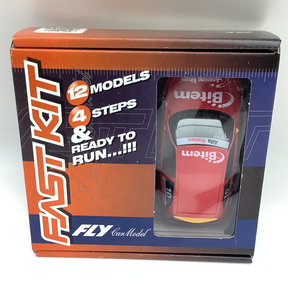 Red Alfa Romeo race car model in its original packaging for Fly Car 88234