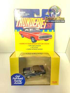 Toy car set featuring slot car bodies for slot car chassis for Pull Back Thunderjets 393-01