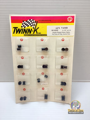 Assortment of black and silver model train hubs for .063" axles for HO Hubs for .063" axle dia 430B