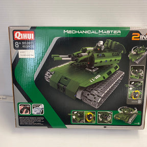 Green remote-controlled tank toy set, 2-in-1 build, with multiple action modes for Qihui QIH08011