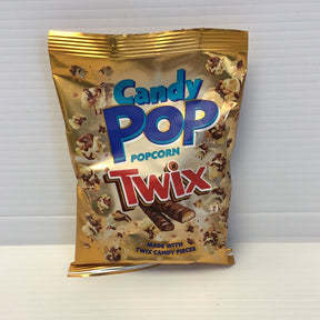 Snack bag featuring Candy Pop Popcorn with Twix branding for 02114