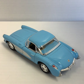 Light blue toy car replica of a 1957 Chevrolet Corvette for Kinsmart 5316D