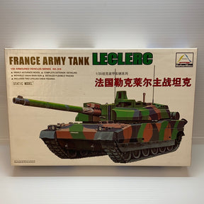 Model kit box art for a French Leclerc tank, showing the assembled model for Mini Hobby 80110
