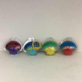 Four colorful, sealed magic shells with mermaid toys inside for Schylling 87363TY