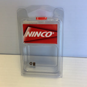 Clear plastic case containing small metal components with a red NINCO label for 80204