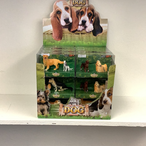 Dog-themed counter display set featuring various dog breeds for Schylling IMX49566