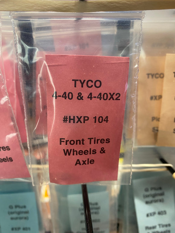 Front Tires Wheels & Axle | HXP 104 | Tyco 4-40-American Line-K-[variant_title]-ProTinkerToys