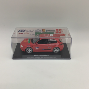 Red slot car of an Alfa 147 GTA from the 2004 Madrid car show for Fly Car 96046