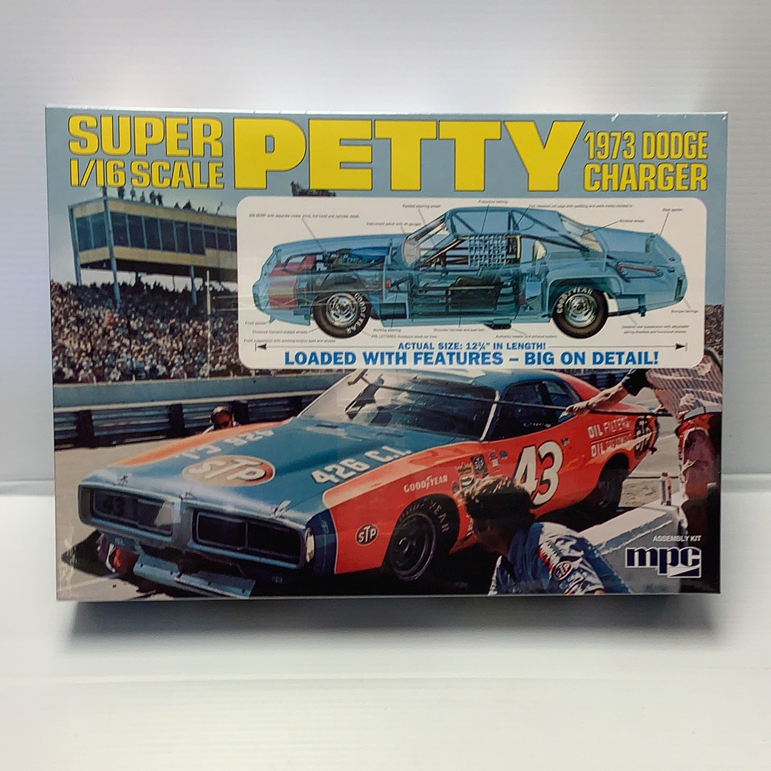 Richard Petty 1973 Dodge Charger 1:16 Scale Model Kit | MPC938 Richard Petty 1973 Dodge Charger 1:16 Scale Model Kit | MPC938