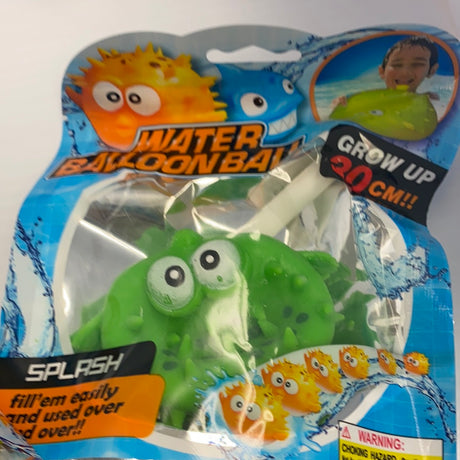 Green frog toy with water balloon theme packaging for BVP 88621