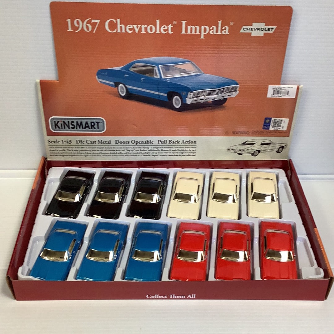 1967 Chevrolet Impala Nero Kinsmart Auto Giocattolo Modello 1/43 - Foto 5