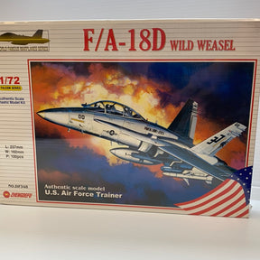 Model kit box art: F/A-18D Wild Weasel aircraft on a dramatic sky for Zhengdefu ZDF348