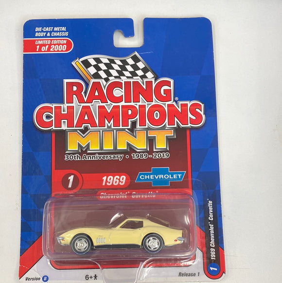 Racing Champions Mint  30th Anniverary A & B | RC010 | Racing Champions Die Cast-Round2 Returns-RC0010-B-1-1 | 1969 Chevrolet Corvette Yellow  | Auto world Die Cast-ProTinkerToys