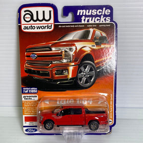 Red and brown die-cast Ford trucks displayed in packaging for AW Die Cast AW64262