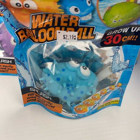 Blue, reusable water balloon toy with cartoon characters for BVP 88621