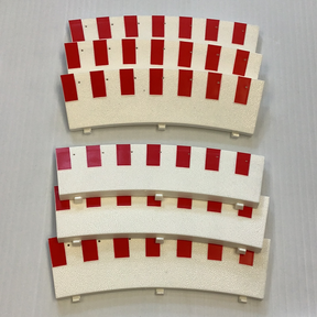Curved border curb sections with red and white reflective markings for Ninco 10208