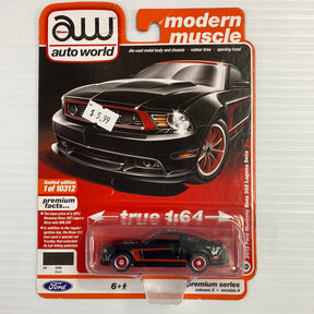 Black 2012 Ford Mustang Boss 302 die-cast model car for AW Die Cast AW64262