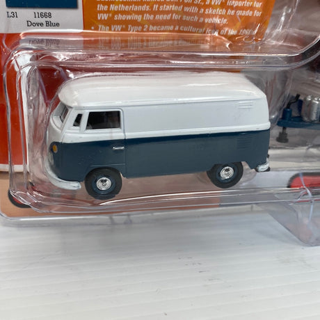 Tow & Go1965 VW Type 2 Transporter l Van w/ Vintage House Trailer | JLTG002WG | Johnny Lightning-Round2 Returns-[variant_title]-ProTinkerToys