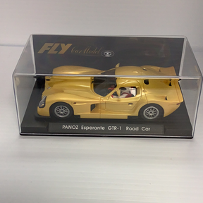 Gold slot car of the PANOZ Esperante GTR-1 for Fly Car A66