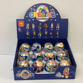 Toy box with animal-themed decorative containers for crafting for IMEX Model Company WAG60016