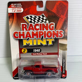 Racing Champions Mint Version A & B | RC009 | Racing Champions Die Cast-Round2 Returns-RC009-B-3-2 | 1940 Ford Pcikup Truck Red | Auto world Die Cast-ProTinkerToys