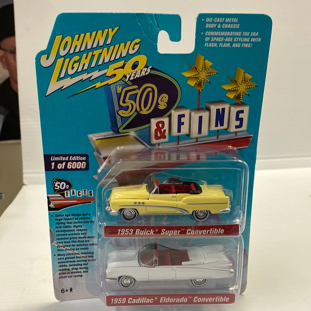 50 & Fins 1959 Cadillac 1953 Buick | JLPK0082-2| Johnny Lightning