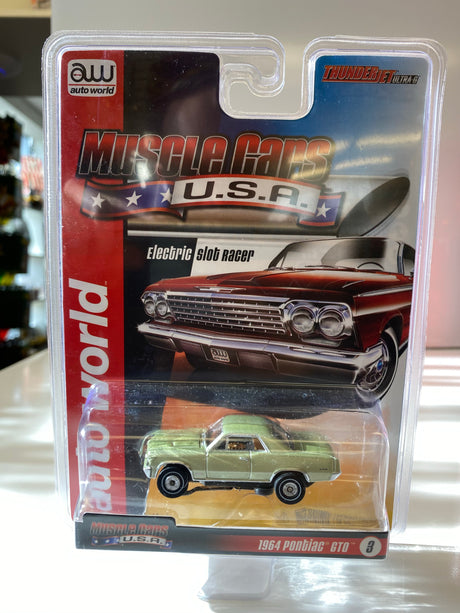 Auto World Thunderjet R25 Muscle Cars USA | SC340 | Auto World-Auto World-#3 1964 Pontiac GTO Green-ProTinkerToys