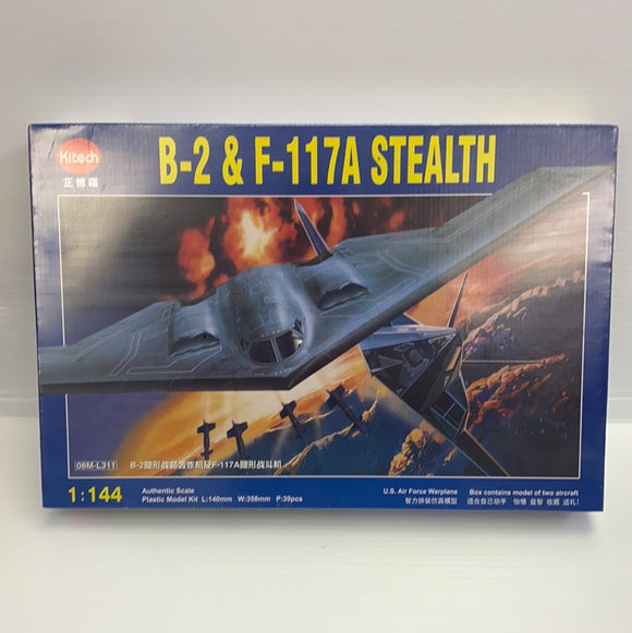 B-2 & F-117A STEALTH 1/144 SCALE PLASTIC AIRPLANE MODEL KIT |08M-L311 | IMEX / Kitech-IMEX-[variant_title]-ProTinkerToys