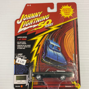 Die-cast car toy packaging featuring a classic car model for Johnny Lightning JLCG018