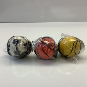 Three new sponge return balls in black/white, red, and yellow for IMEX-Toys 66666
