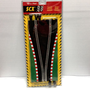 Track set with black and green racing lanes, packaged for sale for SCX 84180