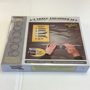 Train track expansion set with silver track and gray roadbed pieces for Bachmann BAC44594