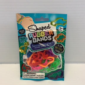 Pack of colorful, dinosaur-shaped rubber bands for play for BVP 88425