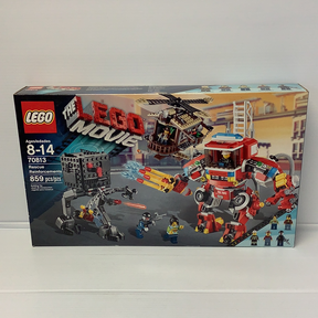 LEGO set box for Rescue Reinforcements, featuring action figures and vehicles for LEGO Movie